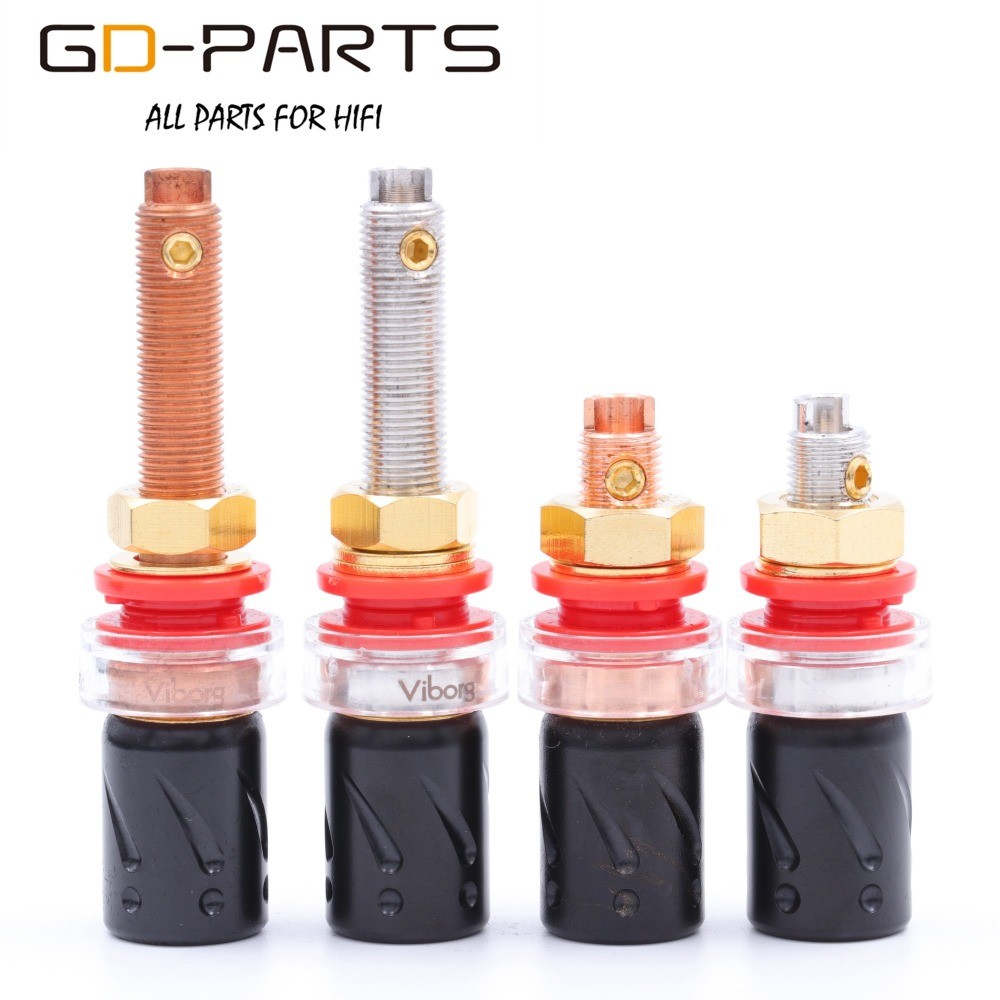Viborg Pure Copper Speaker Binding Post Hifi Audio AMP Female Banana Connector Jack Terminal Rhodium