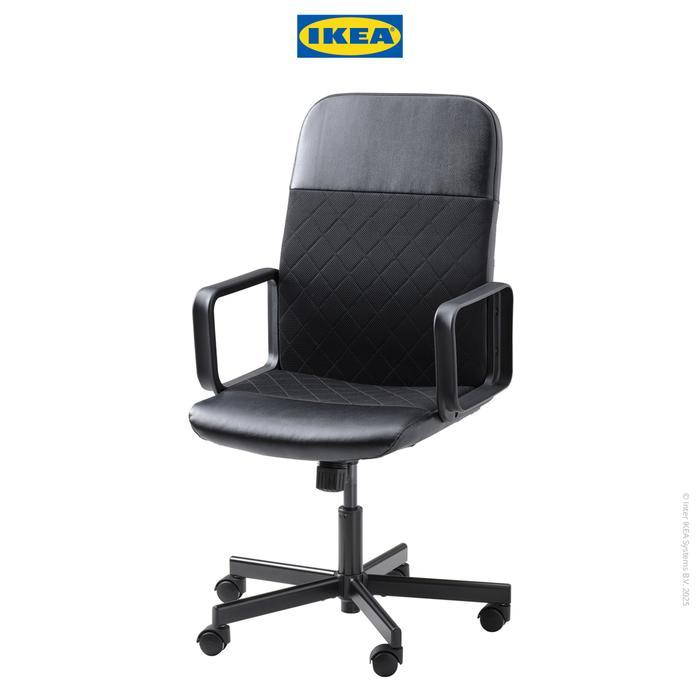 ikea renberget kursi kerja putar minimalis hitam furniture
