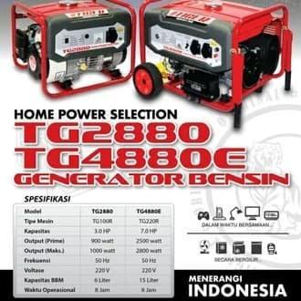 TERMURAH GENSET 2800 WATT. TIGER TG4880E. DOUBLE STATER
