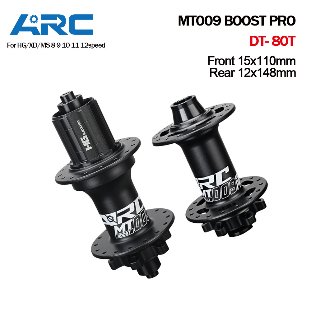 ARC MT009 BOOST Pro Mountain Bike Hub Front Rear 32H Ratchet 80T Disc Brake 6 Sealed Bearings