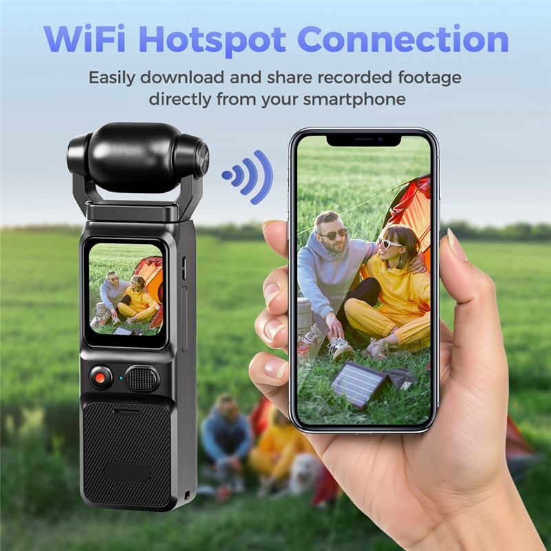 A97I-4K Ultra HD Action Camera 4K Pocket Camera With Gimbal Handheld Stabilizer Body Camera For