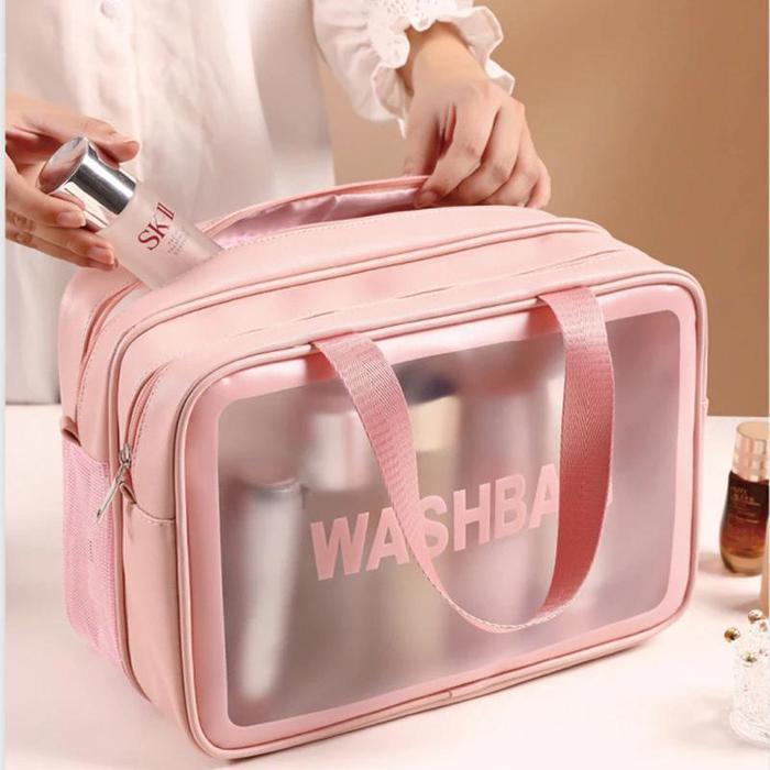 Travel Makeup Anti Air Murah Tas Kosmetik Organizer Traveling Transparan Bag Alat MandiPemisahan