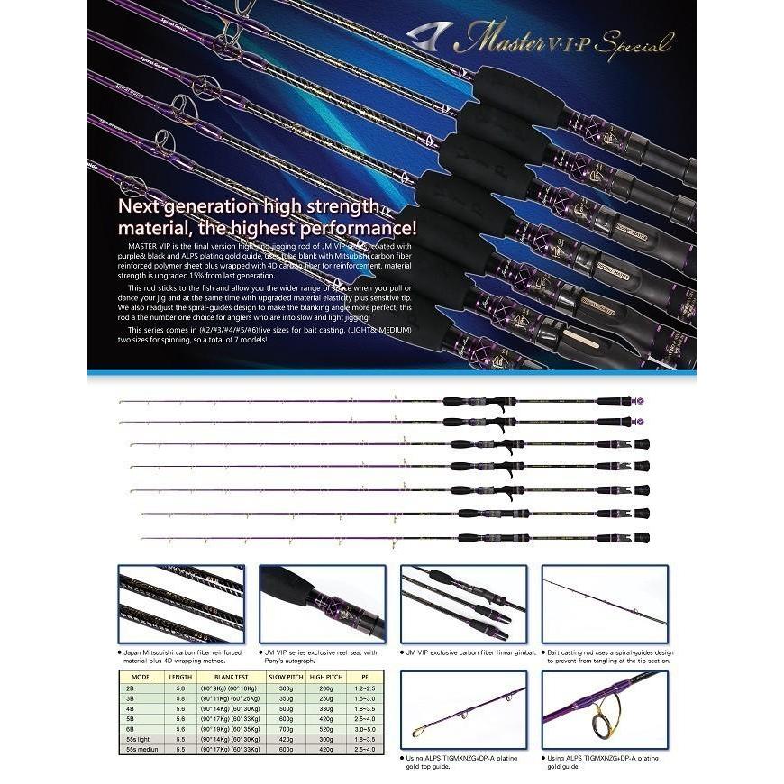 Ready JM 2B PE 1,2-2,5 Master VIP Special Jigging Rod Overhead 5'8" Joran OH
