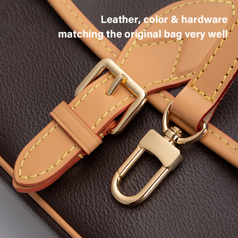 CRAZYSMITH Genuine Leather Bag Strap Replacement For LV Diane Bag Crossbody Handbag Adjustable