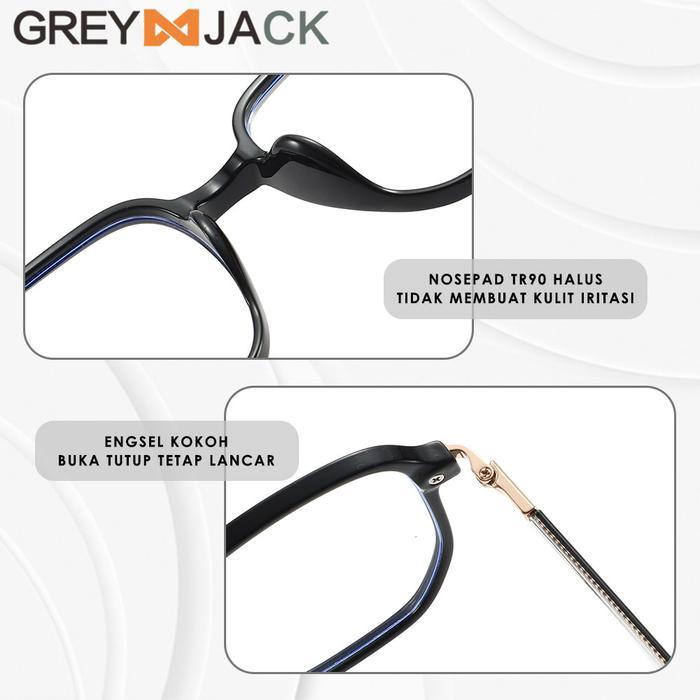 BERKUALITAS Grey Jack Kacamata Antiradiasi Blueray Model Kotak Bahan TR90 822 X