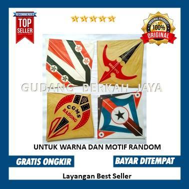 Layangan Sablon aduan /layang-layang Mainan Tradisional - Motif Random