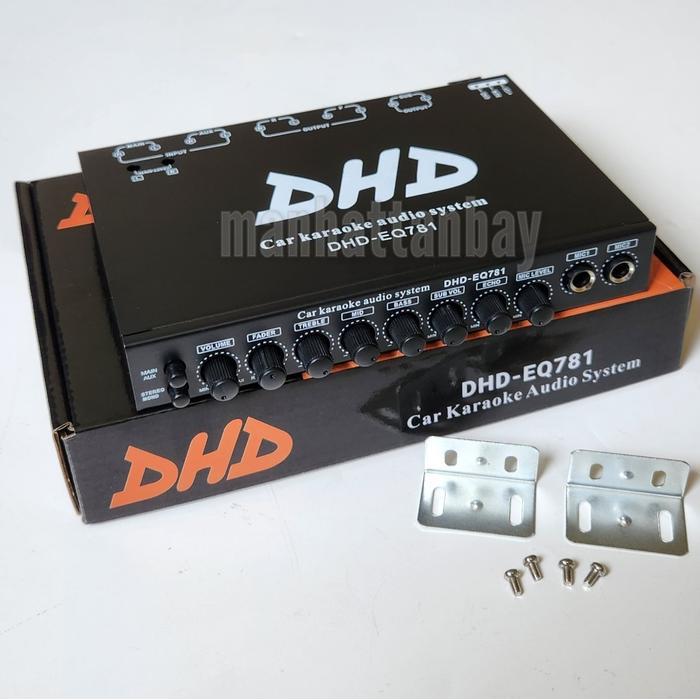 preamp parametric equalizer mobil subwoofer output & karaoke dhd-eq781