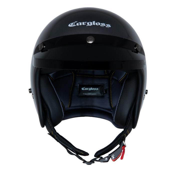 Helm Cargloss Original Cfm Retro Army Half Face - Anchor Grey Glossy Motor Motorcycle
