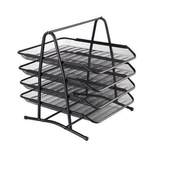 Rak Meja File Dokumen 4 Susun / Rak Dokumen Besi 4 Susun Hitam Desk