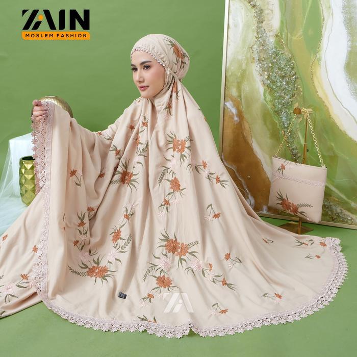 Zain - Mukena Dewasa Katun Bordir Bunga Zaskia Mewah Exlusive Terlaris