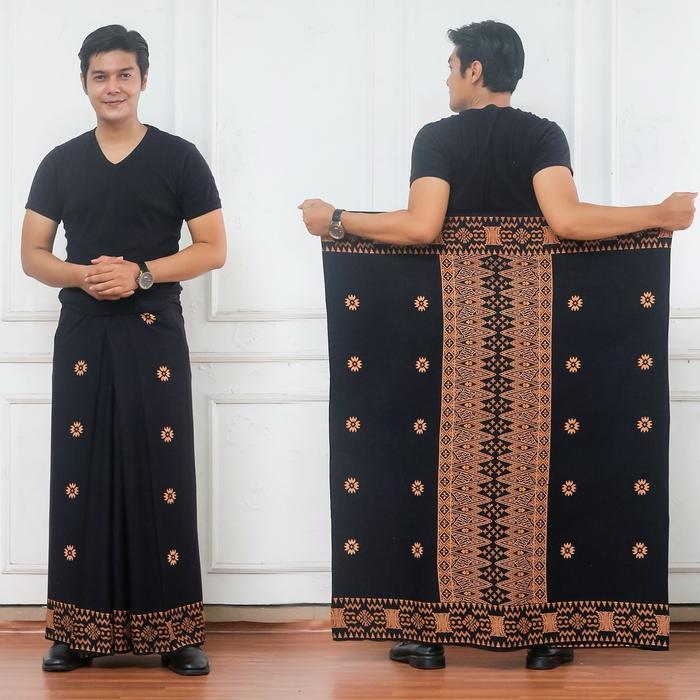 Sarung Sholat Dewasa Rayon Gloyor Santri Hitam Muslim Dewasa Motif Batik Bahan Rayon Halus Sarung