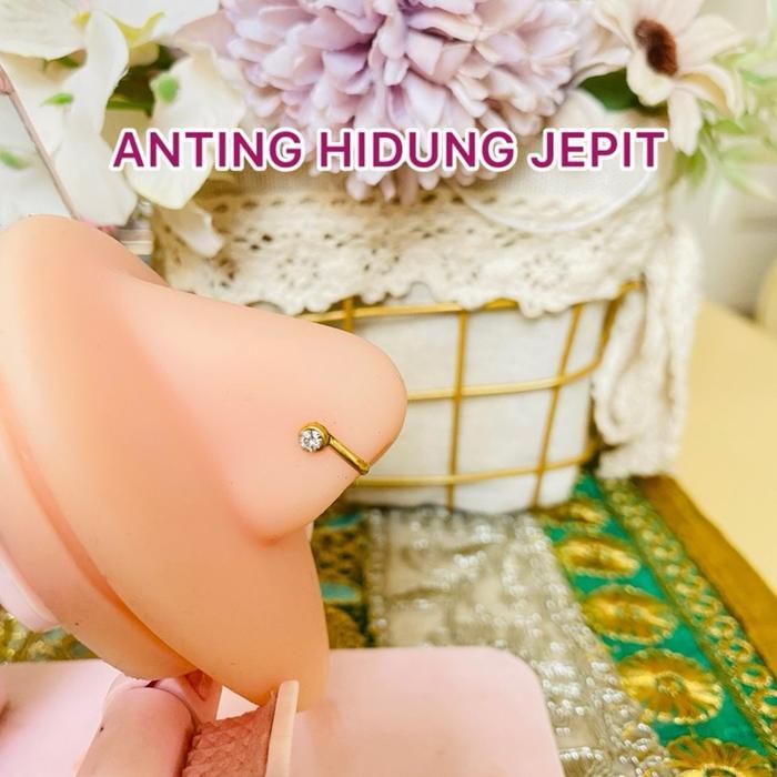 A - Anting Hidung Jepit - Pin Hidung Jepit Mudah Dipakai