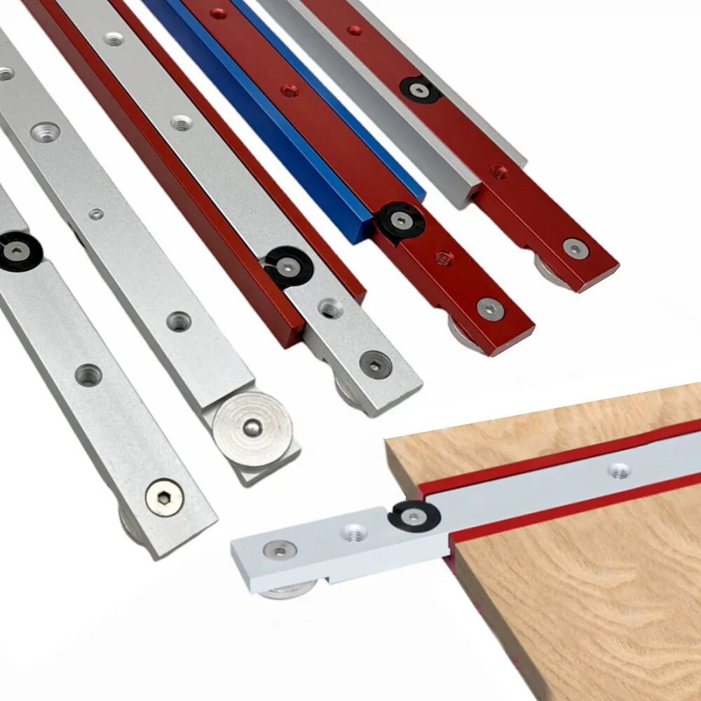 Rel T Track Miter Bar Slider Aluminium Alloy untuk Jig dan Fixture, Pengukur Gergaji Meja dengan Slo