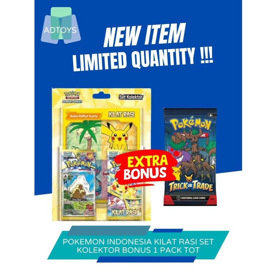 PROMO EXTRA BONUS POKEMON INDONESIA KILAT RASI SET KOLEKTOR TCG ORIGINAL SEALED