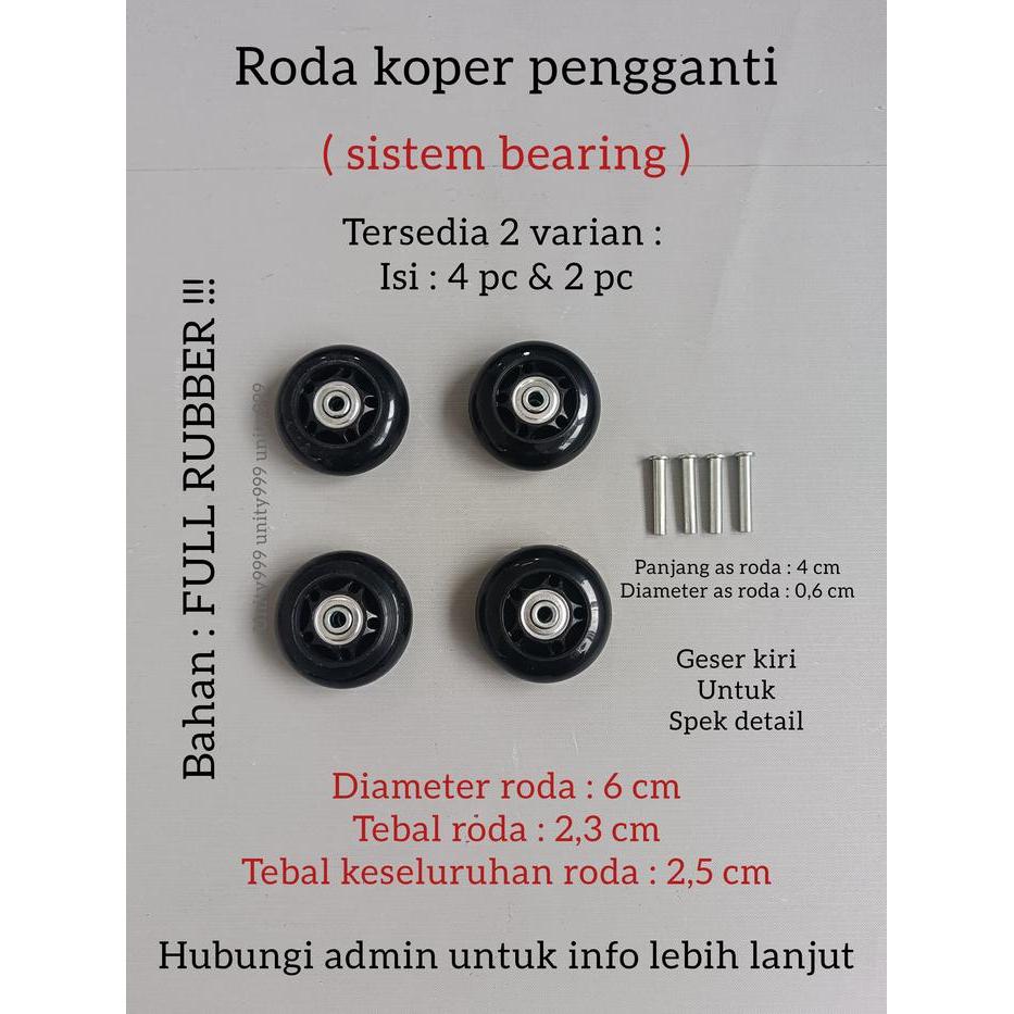 TERMURAH RODA REPLACEMENT, RODA KOPER, BERING RODA UK 6CM