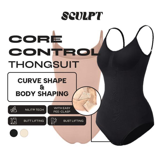 Tally - Core-Control Thongsuit Korset Baju Wanita Bodysuit Jumpsuit Atasan Dress Kekinian Elegan