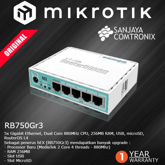 Mikrotik Rb750Gr3 Hex 5X Gigabit Ethernet