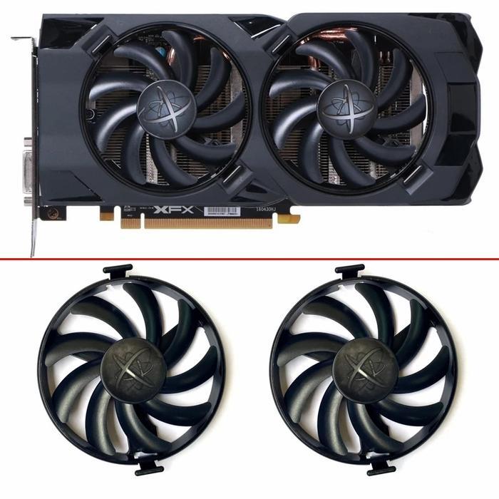 FAN KIPAS VGA XFX 95MM 4PIN RX 580 570 480 470 ORIGINAL BLACK EDITION TERBAIK