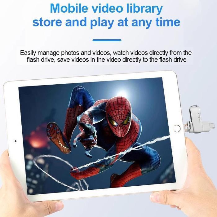 FLASHDISK 4IN1 IOS OTG USB FLASH DRIVE 2TB UNTUK IPHONE ANDROID PC DENGAN PORT TYPE-C MICRO USB DAN