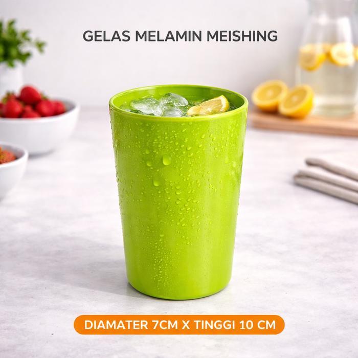 Ready Gelas Tinggi Melamin Meishing 300 Ml Gelas Teh Kopi Cangkir Gelas Food Grade Tahan Panas