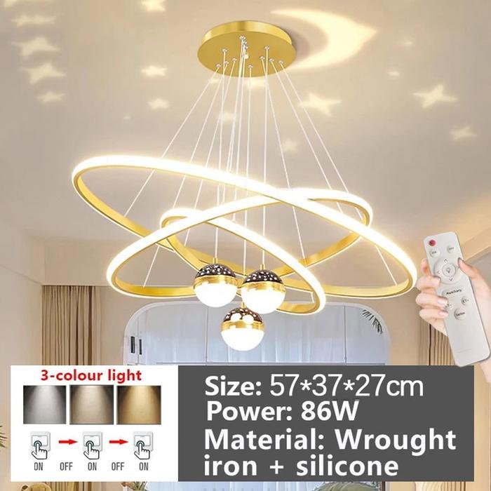 3 Warna Kristal Led Lampu Gantung Nordic Mewah Bulat Chandelier Lampu Ruang Tamu Lampu Dapur Lampu