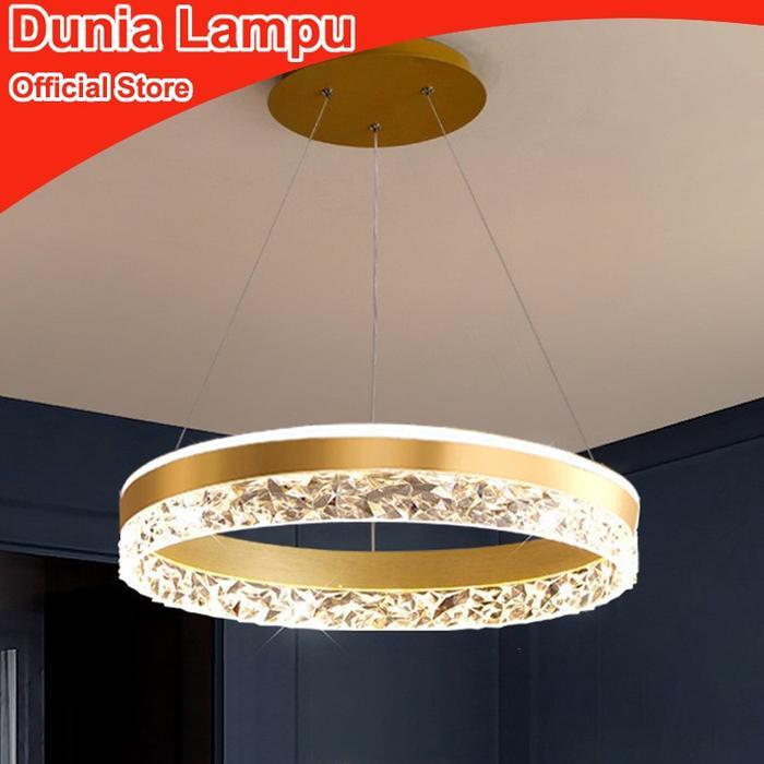 DUNIA LAMPU LAMPU GANTUNG KRISTAL 1 RING, LAMPU GANTUNG RUANG TAMU LAMPU GANTUNG CANDELIER LAMPU