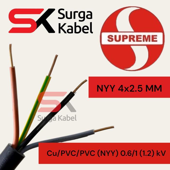 New Nyy 4X2.5Mm Supreme/ Kabel Tufur 4 X 2.5Mm/ Kabel Kawat 4X2.5/ 4 X 2.5