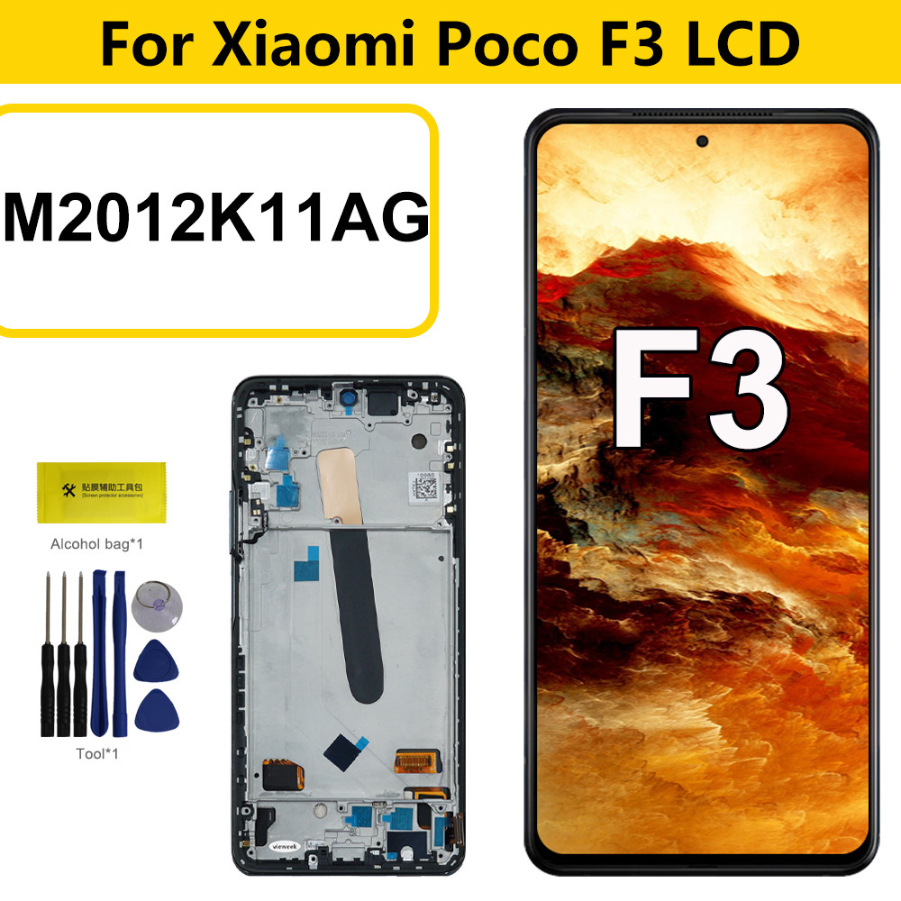 6.67" Super AMOLED Poco F3 M2012K11AG Display Screen for Xiaomi POCO F3 Lcd Display Digital Touch
