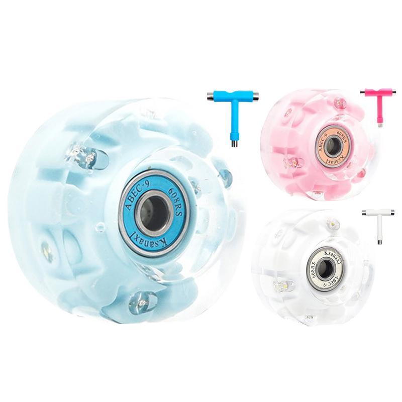 Quad Roller Skate Wheels Light Up Skate Wheels Roller Skate Wheels Silent Skate Replacement Wheels