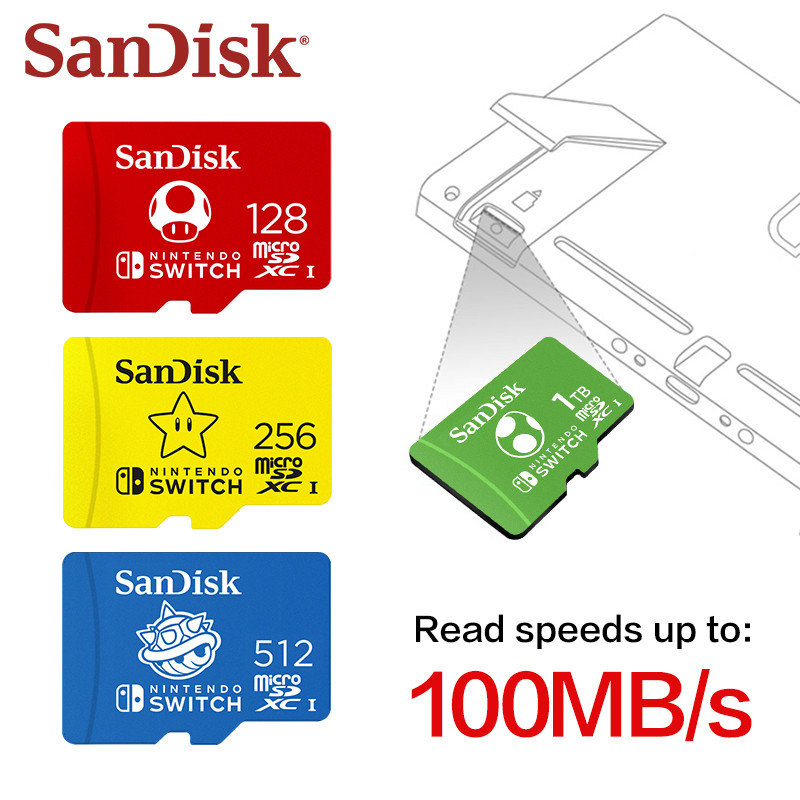 Original SanDisk micro sd card 128gb 256gb 512gb 1tb U3 microSDXC Memory Game Expansion Card for