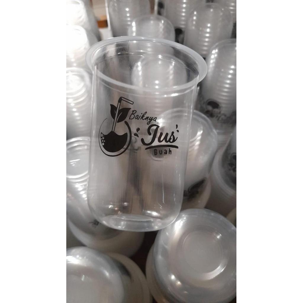 Gelas Plastik Cup Print Sablon Gelas Plastik Cup Ukuran 16 Oz Oval Tbk