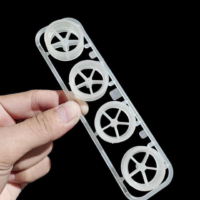 Terbatas REP TAMIYA BAN LARGE 5 SPOKE CLEAR SET DEPAN BELAKANG