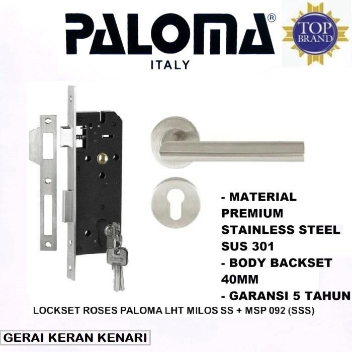 PALOMA LRP 422 KUNCI HANDLE PINTU RUMAH SET SUS301 GAGANG PINTU PISAH BODY KUNCI