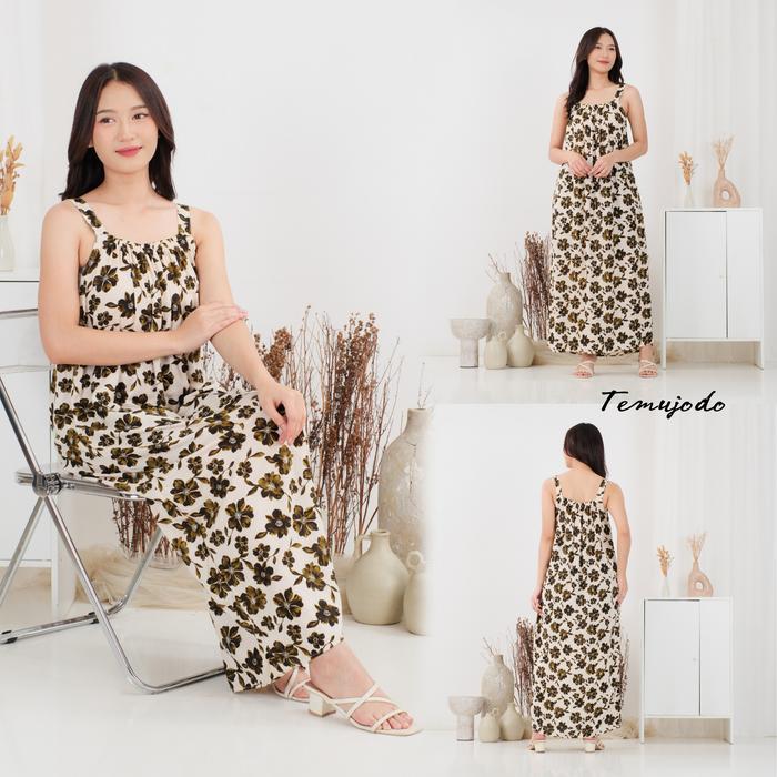 PROMO SPECIAL Batik Temu Jodo - Dress Yukensi/Kensi Panjang Motif Bunga Tersanjung - Rayon Daster