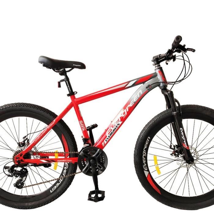 Sepeda gunung 27.5 inch mtb evergreen 585 24 speed velg tinggi tebal alloy rem cakram dewasa dan ana