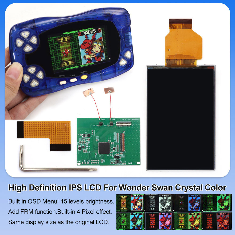 Newest IPS Backlight LCD Screen Display For BANDA WonderSwan SwanCrystal Wonder Swan Crystal Color