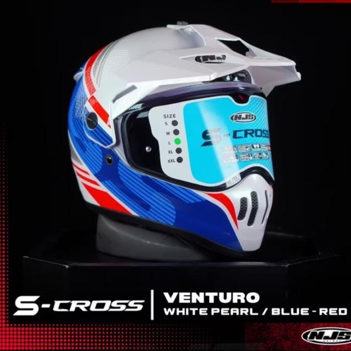 HELM NJS S-CROSS VENTURO WHITE BLUE TRAIL CROSS ADVENTURE