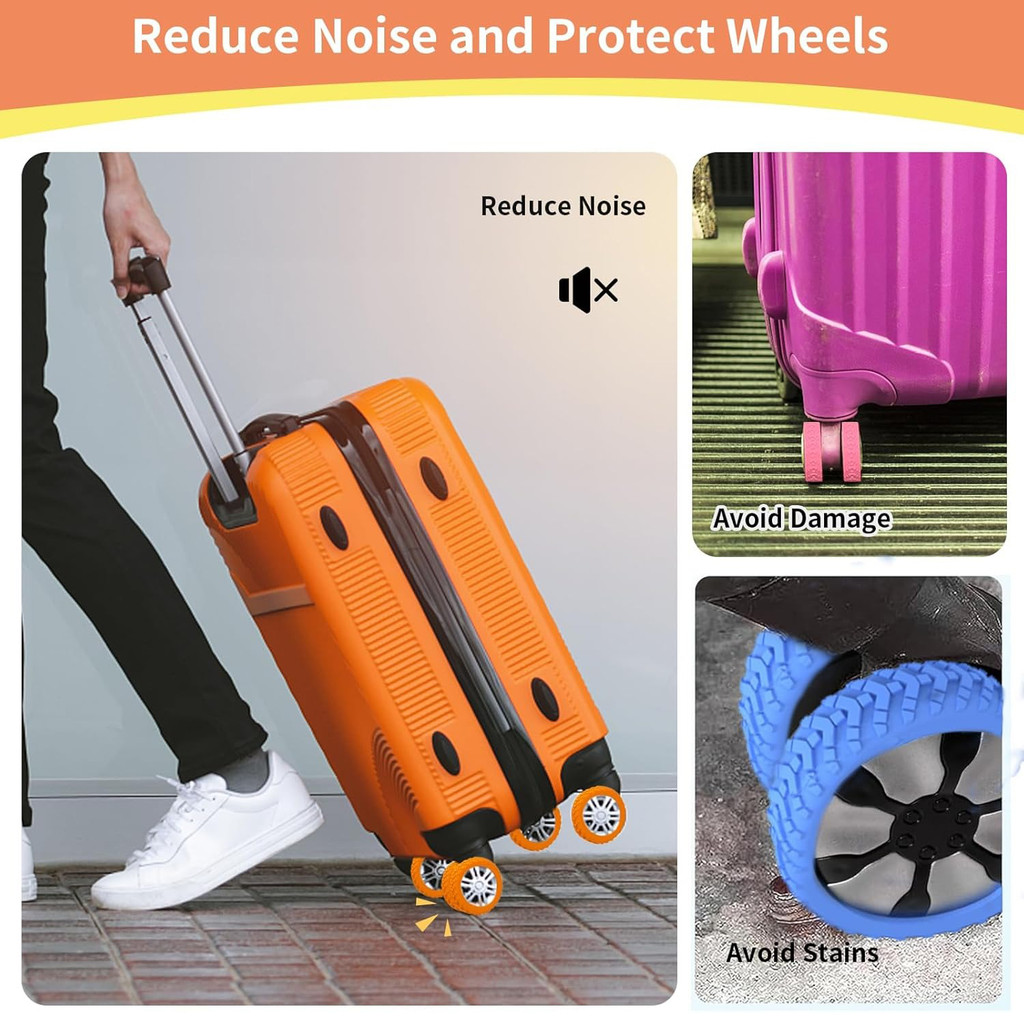 4-60Pcs Thicken Texture Silicone Wheels Protector For Luggage Reduce Noise Travel Luggage Wheels