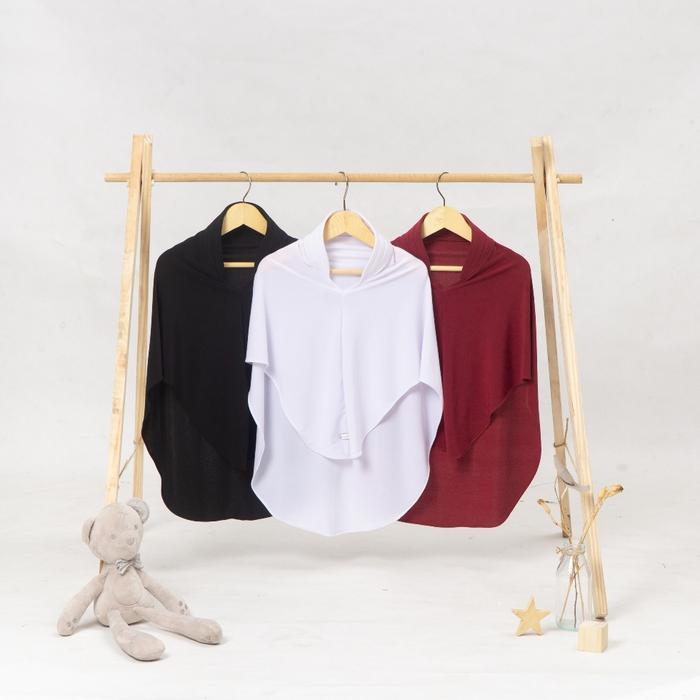 Ammarkids Hamida Hijab Basic Kerudung Jilbab Anak Sekolah Instan Untuk Tk Sd Smp Warna Putih Merah