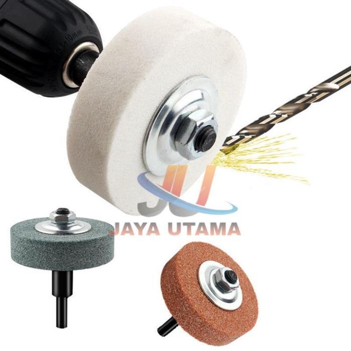 Batu Asah Gerinda 3 Inch Poles Adaptor Ubah Mesin Bor Jadi Mesin Asah Pisau Poles Gerinda Manderl