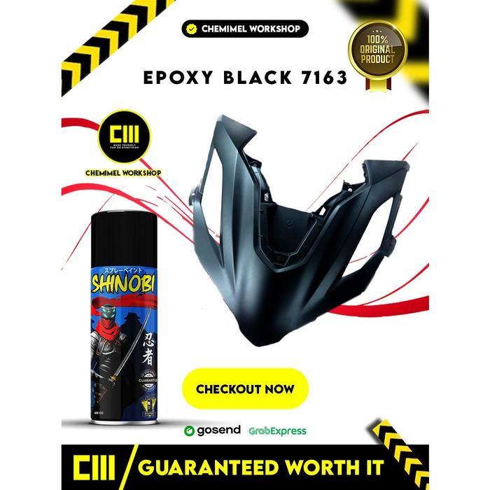 Cat Semprot Shinobi Epoxy Black Pilok Motor Epoxy Hitam 7163 #Gratisongkir