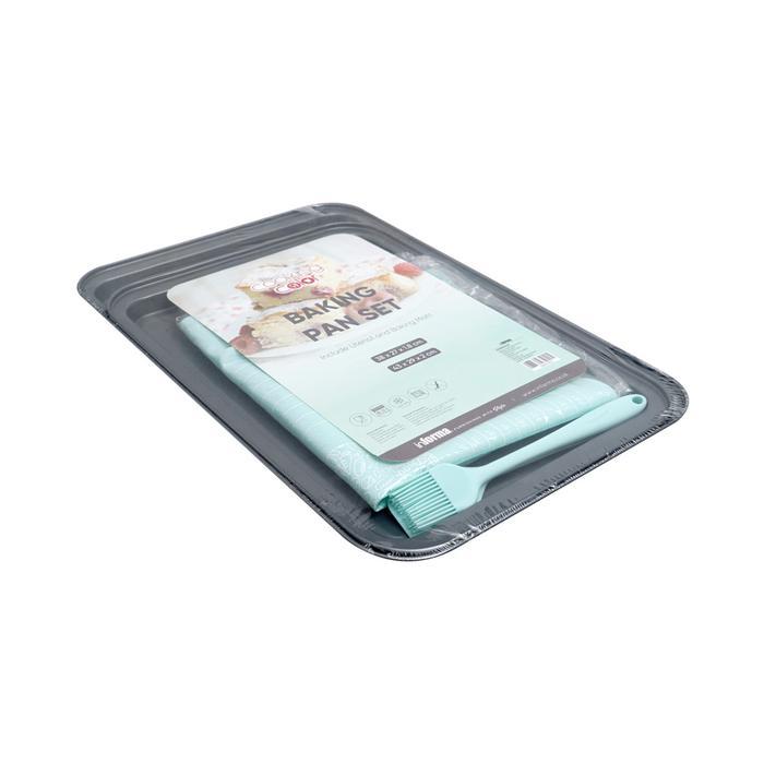 TERLENGKAP Informa Cooking Color Set 2 Pcs Loyang Kue Dengan Utensil & Matt Peralatan Baking Alas