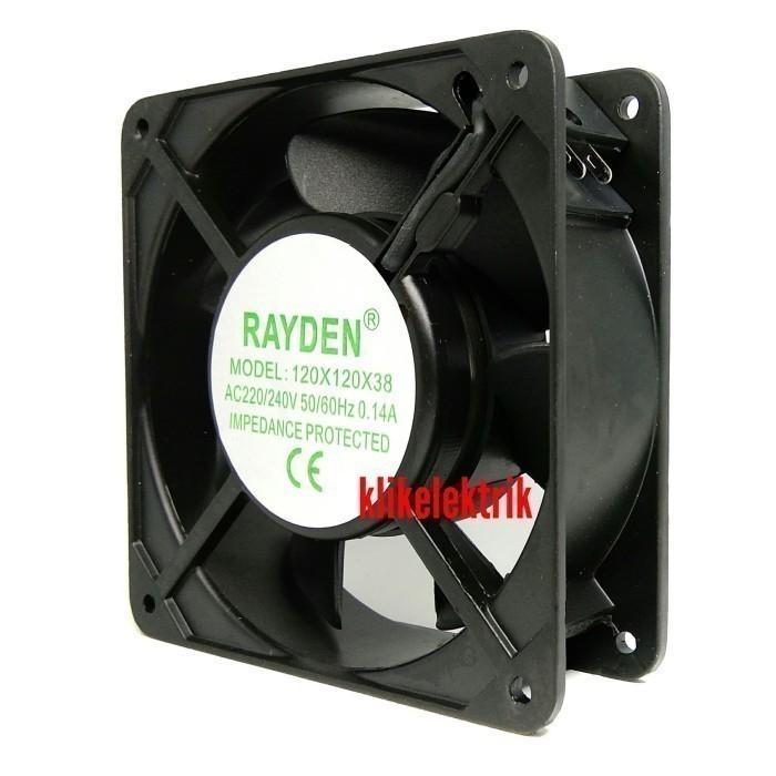 Fan Ac 120X120X38Mm Rayden Kipas Pendingin Exhaust 4 Inch Ac 220V Listrik 4In 4" 12Cm Redy Stok