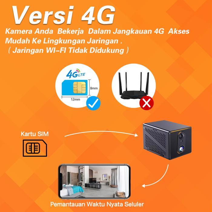 XIHANCAM 5MP CCTV Mini Sim Card 4G CCTV Kecil Tersembunyi Tanpa Kabel Kamera Mini CCTV Sambung Ke HP