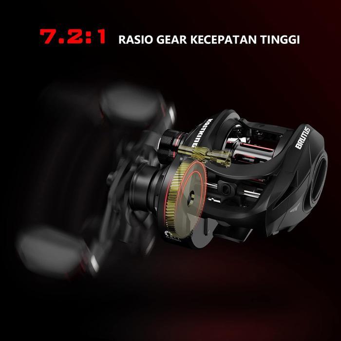 Kastking X Seahunter Brutus & Brutus Pro Reel Pancing Baitcasting Kiri/Kanan, Rangka Grafit, Rasio