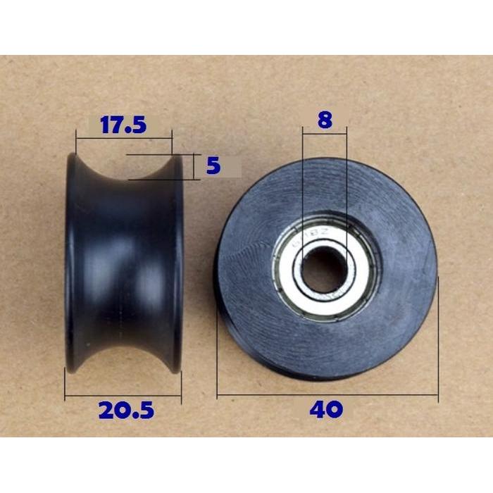 FREE ONGKIR U GROOVE PULLEY ROLLER BEARING / WHEEL BALL BEARING BU0840 ~ Z20 SHAFT BISA COD