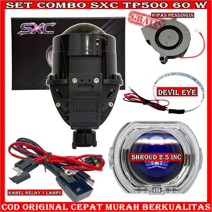 ORIGINAL LAMPU UTAMA PROJECTOR BILED SXC TP500 2,5 INCHI 60 WATT BLUELENS BILED SXC PREMIUM QUALITY