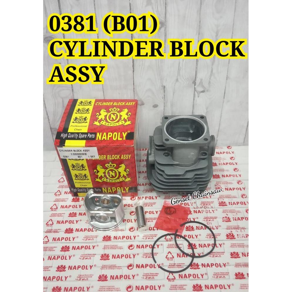 MS381 381 CYLINDER BLOCK + PISTON ASSY BLOK CHAINSAW PORING BORING