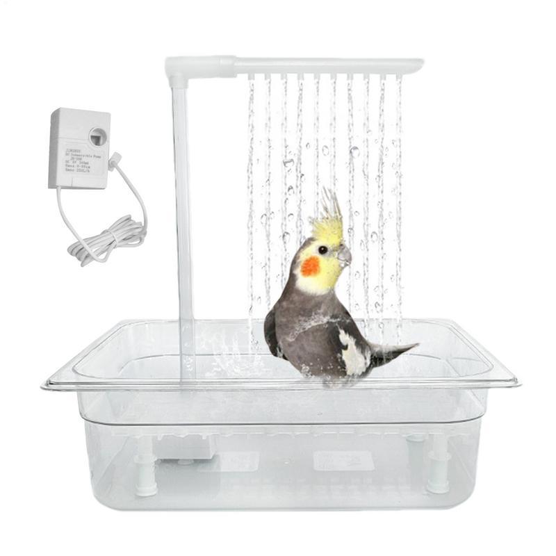 Bird automatic Bathing Tub Small Parrot Bowls Multipurpose Small Bathtub Bowl Cage USB Bird Shower