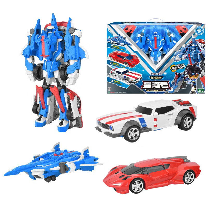 3 IN 1 Tobot Maximus V Transforming Robot to Car Toy Korea Cartoon Brothers Anime Tobot Transformati